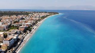 AKRATA BEACH, ACHAIA, GREECE (DRONE). ΠΑΡΑΛΙΑ ΑΚΡΑΤΑΣ ΑΝΩΘΕΝ.