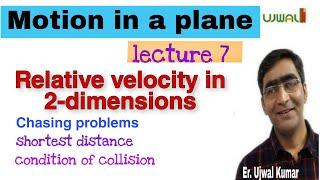 Motion in a plane 7 | relative velocity in 2d by Ujwal sir |chasing problem | condition of collision