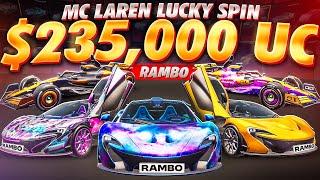 PUBG Mobile McLaren Lucky Spin 235k UC (All cars)  || Rambo