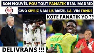 BON NOUVÈL POU TOUT FANATIK REAL MADRID YO POU MATCH VS AT.MADRID LA_GWO SIPRIZ NAN LIS BREZIL LA...