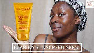 CLARINS SUN WRINKLE CONTROL CREAM FOR FACE SPF50 | SUNSCREEN FOR DARK SKIN | byalicexo