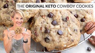 Big Beautiful KETO COWBOY COOKIES! Perfect chewy crisp texture!