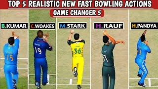 Top-5 Realistic Bowling Actions In Game Changer 5 || Real Cricket 20 New Patch