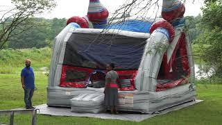 Deliver 4 bounce house's and pick up 1 - inflatable business work flow