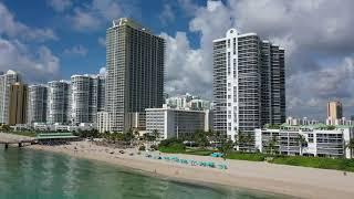 Aerial of Miami (Sunny Isles) Florida 4K Drone Video Ocean View