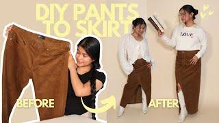 Transform Your Old Pants To A Stylish Skirt | Easy DIY Sewing Tutorial 