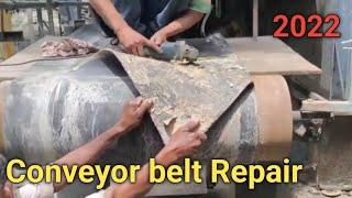 How to Repair Batching plant Conveyor belt ! Conveyor belt Repair ! Crasar Conveyor belt Repair !