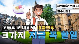 마지막 여름방학을 맞는 11학년이 지금 꼭 할일 3가지