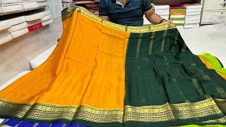 #Chickpet Pure Mysore Silk Crape Saree Rs. 3800/ Direct From Manufacturer / COD /Courier available