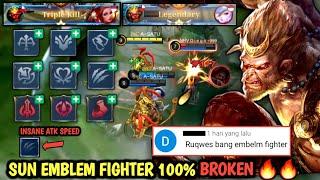 SUN EMBLEM FIGHTER - 100% BROKEN DAMAGE  | SUN BUILD AND EMBLEM | BUILD SUN TERSAKIT - MLBB