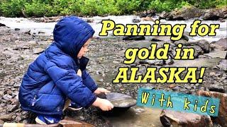 ALASKA GOLD PANNING with Kids! - Crow Creek Historic Gold Mine