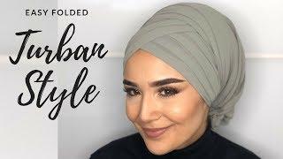 Eid Turban Style I Occasional Tutorial I Striped I Folded I Kat kat Türban Modeli