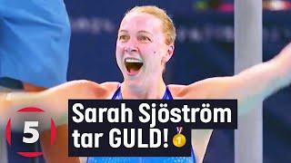 Sarah Sjöström in tears after winning GOLD in 100 meter freestyle at Paris Olympics 2024 | Kanal 5