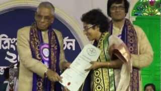 Dr. Pritha Ghose being awarded Ph.D by Rabindra Bharati University at Jorashanko Thakurbari