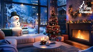 Elegant Christmas Jazz 2025 ️ Soft Jazz Piano and Fireplace Ambience for Relax, Study and Joy