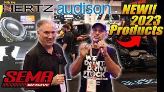 Hertz and Audison during SEMA 2022 check out the new vehicle audio equipment, amps, DSP and woofers