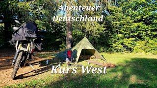 Abenteuer Deutschland- mit dem Motorrad auf Kurs West| Motorrad Tarp Camping