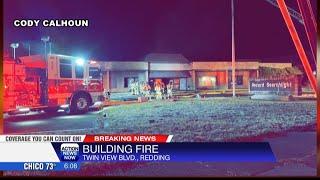 Firefighters respond to fire at old Record Searchlight building in Redding