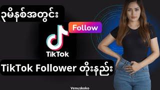 TikTok Followerတိုးနည်းအသစ် တကယ် Follower တိုးပါတယ်