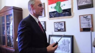 Rep. Ryan Zinke shows off his knife collection