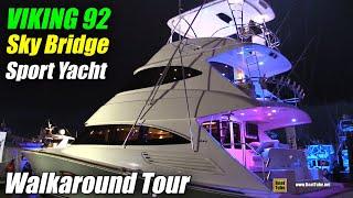 2019 Viking 92 Sky Bridge Sport Yacht - Walkaround tour - Fort Lauderdale Boat Show 2018