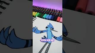 Drawing Mordecai With POSCA Markers, SatiSfyiNg  #art #drawing #shorts