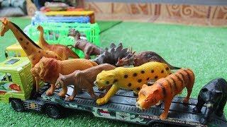 Mainan Mobil Truk - Belajar Nama dan Suara Binatang serta Dinosaurus dalam Bahasa Inggris