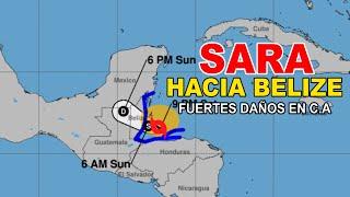  ÚRGENTE....SARA SE ALEJA LENTAMENTE DE HONDURAS Y SE DIRIJE A BELIZE 