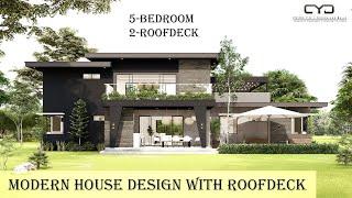 Project #47: A 5-BEDROOM MODERN RESIDENTIAL with ROOFDECK  | House Tour | House Design