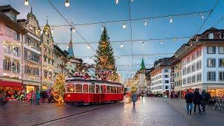 A Magical Christmas Eve Walking Tour of Zurich, Switzerland  A Winter Wonderland Evening ️