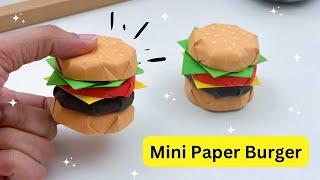 How To Make Easy Mini Origami Paper Burger For Kids / Craft Ideas / Paper Craft Easy / KIDS crafts