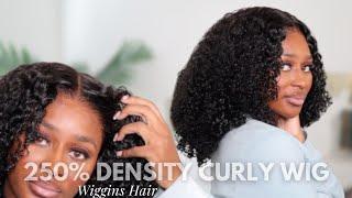 WEAR & GO GLUELESS CURLY WIG FOR BEGINNERS | Wiggins Hair 250% Density Curly Wig