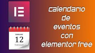  Calendario de eventos con Elementor Free y the events calendar