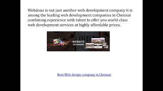 Best Web Design Company in Chennai at India