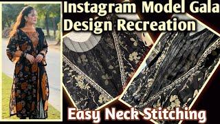 Instagram Model Inspired Dress Gala | Perfect Neck Stitching Tutorial