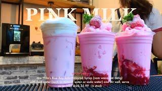 Sippin’ on pink, thinkin’ happy thoughts! ️ #episode85 #cafevlog #คาเฟ่vlog #카페브이로그