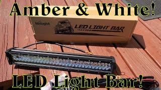 Nilight 22 Inch 480W Amber & White Led Light Bar w 6 modes & Strobe