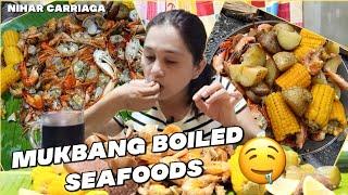 SEAFOOD BOIL | OUTDOOR COOKING | MUKBANG (with sprite+maanghang na sawsawan) @alaylakbay538