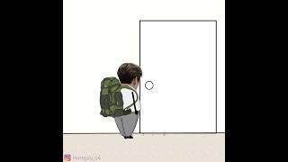 : A Creepy guy at my door. #namjoon #jungkook #namkook #Animation  #bts #btsfunny  #drawing #funny