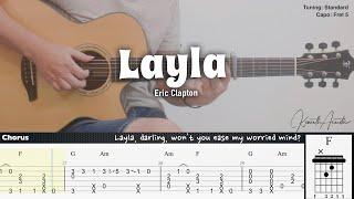 Layla - Eric Clapton | Fingerstyle Guitar | TAB + Chords + Lyrics