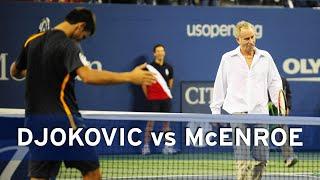 Novak Djokovic challenges John McEnroe to a match! | US Open 2009