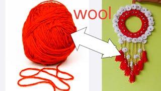 WOOlen craft campus ideas/DIY easy WOOlen flower wall hanging ideas