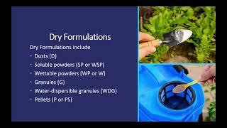 National Pesticide Applicator Certification Core Manual (Chapter 4) - Pesticide Formulations