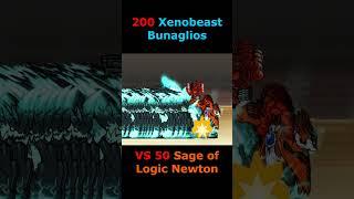 the battle cat 200 Xenobeast Bunaglios VS 50 Sage of Logic Newton