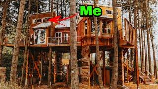 Off grid LUXURY tree house [Overnight bush craft]￼