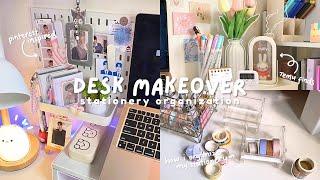 desk makeover ‧₊˚️ how i organize my stationery + shopee & temu finds | pinterest inspired 