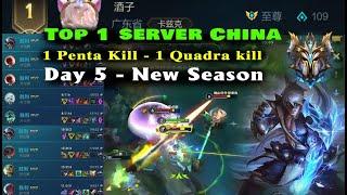 Leesin Wildrift | Top 1 server China 100 LP in Day 5 New Season with 150 game | Rank Sovereign