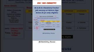 Bsc/Msc Chemistry Fresher jobs at Hetero. #mscchemistryjobs #bscchemistryjobs #chemist #pharmajobs