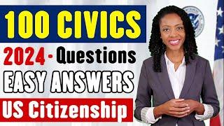 100 Civics Questions and Answers for US Citizenship Test 2024, N-400, EASY Answers, Random Order, 58