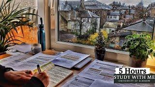 5 HOUR STUDY WITH ME | Revision Week, Background noise, Rain Sound, 10-min break, No Music